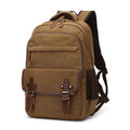 Wholesale Vintage Washed Canvas Laptop Backpack Multi-pocket Casual Daypack with Magnetic Buckles