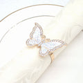 Cute Shape Spring Style Ancient Gold Rhinestone butterfly Napkin Rings Holder for Wedding