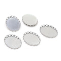 20pcs Never Fade 18x25mm Stainless Steel Pendant Bezel Trays Oval Cabochon Blank Base Cameo Setting  DIY Jewelry Supplies