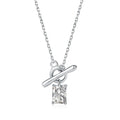 Custom Delicate Cubic Zirconia 18K Gold Plated Necklaces 925 Sterling Silver Square Cut Diamond Pendant Necklace Jewelry Women