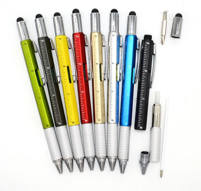 Custom Logo Two-in-One Multi-Function Metal Ballpoint Pen for Stylus 1.0mm Writing Width Durable Orange  for Gift Experience