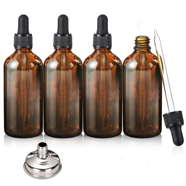 Luxury Skincare Packaging Hair Oil Bottle 30ml Pipette Serum Bottle Press Dropper 1oz Amber Glass Serum Essential Oil Bottle