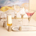 Gift European Light Luxury Transparent Crystal Lead Free Glass Gold Silver Gold Rimmed Diamond Goblet