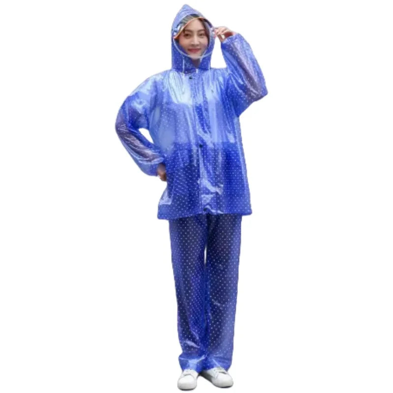 PVC Waterproof Raincoat Set for Adults for Rainy Days Camping & Tours for Both Boys & Girls
