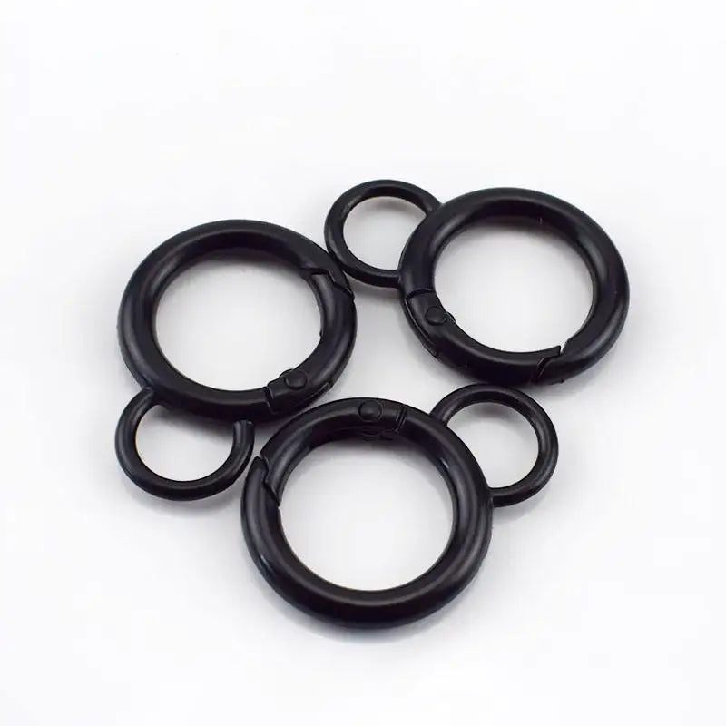 Meetee F1-26 2cm Black O Ring  Luggage Hardware Accessories Bag Strap Connection Snap Hook Alloy Open Spring Ring Buckle