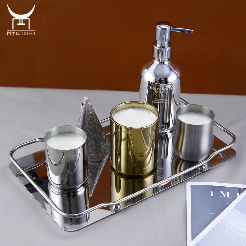 Accept Custom Colors Custom Stainless Steel Candle Holder Metal Candle Pot Jar Candle Vessels Empty for Home Decor