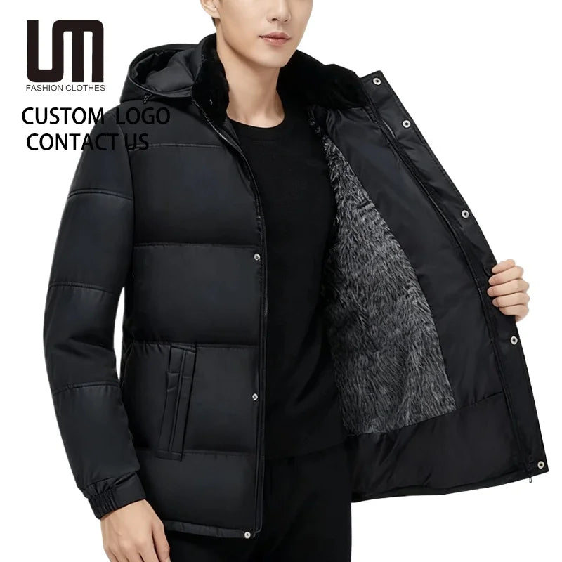 OEM Service Wholesale Fashion New Men Winter Clothing Outwear Thick Warm Hooded Parka Jacket Casual Coats