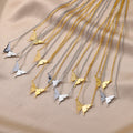 Custom Initial Charm Choker Necklace with 18K Gold Plated Stainless Steel Butterfly Letter Pendant for Wedding & Gift