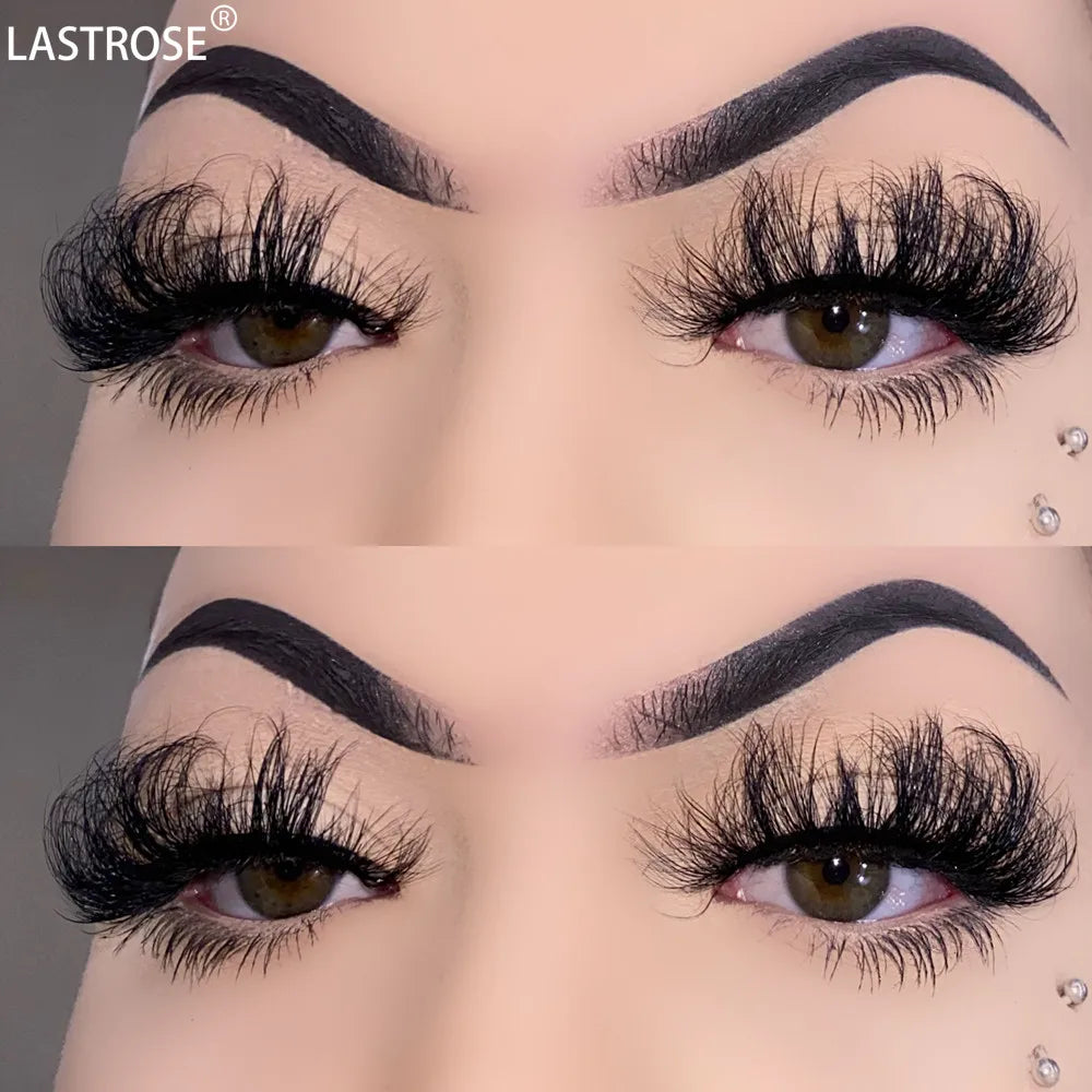 Luxury 25mm Fluffy Mink Eyelash Box Packaging Real Mink Lashes Wholesale Russian Strip Eyelashes Vendor