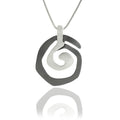 2 Tone Plated Scratch Spiral Swirl Alloy Pendant Women Jewelry Necklace
