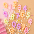 Chinese Bulk Lovely Macron Balloon Birthday Cake Number Candles With Wavy Plastic Holder