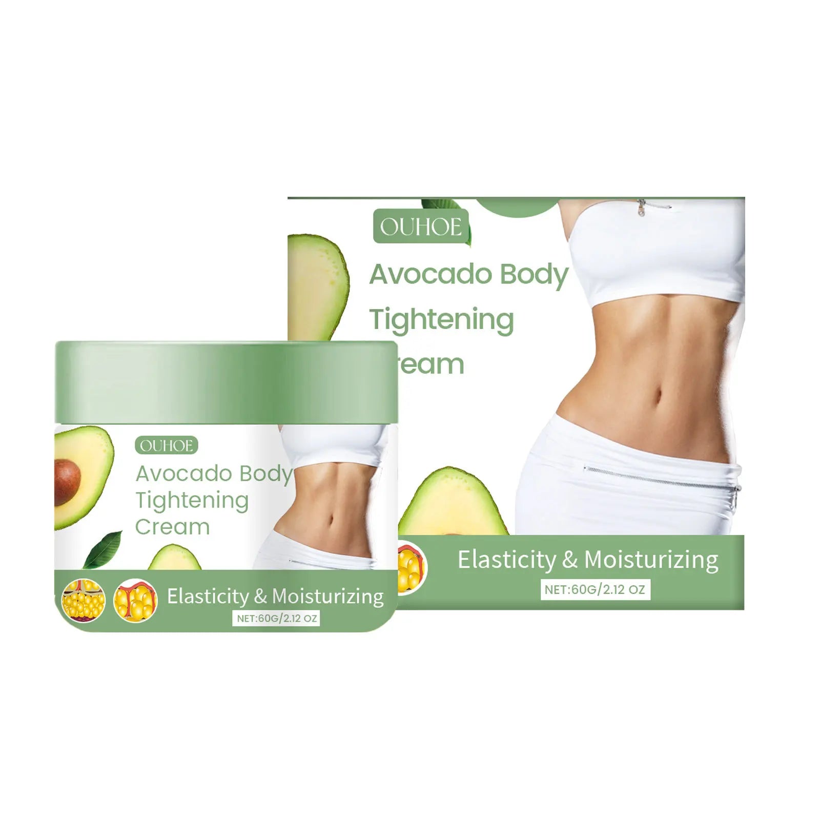 OUHOE Avocado Moisturizing Smoothing Natural Organic Avocado Ginger Body Slimming Tightening Firming Cream