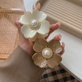 Big White Camellia Plastic Flower Claw Clip Resin Hair Accessories Hairgrips for Women