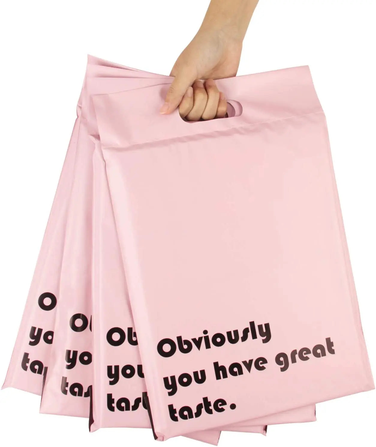 RUSPEPA Poly Mailers Custom Size Customizable Color Build-in Handle Shipping Bags Self Adhesive Mailing Envelopes Shockproof