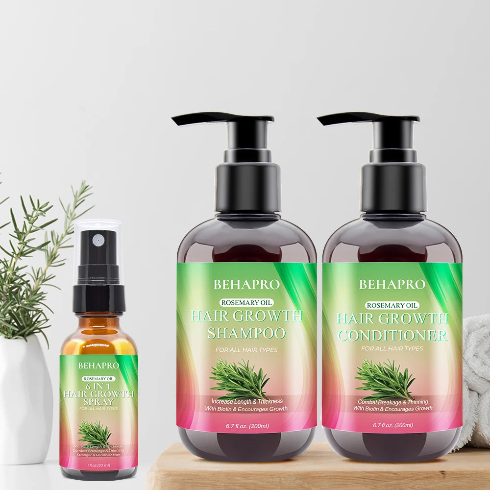 Wholesale Natural Rosemary Hair Growth Shampoo and Conditioner Private Label Hair Growth Set for Hair Loss