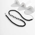 New Black Bead Necklace Men's Fashion Hip Hop Personalized Design Summer Collar Chain Men's Jewelry