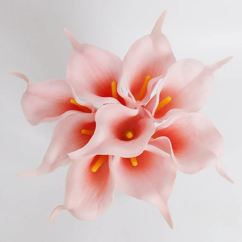 Wholesale Cheap Mini Pvc Calla Lily Artificial Flowers Mini Christmas and Graduation Decor for Wedding and Home Photography