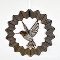 Garden Decor Hummingbird 3D Rotating Wind Chime Spinner Stainless Steel Outdoor Hanging Ornament Swivel Wind Spinner