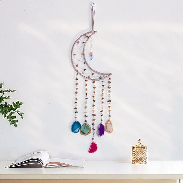 Agate Stone Wind chimes HUIYING Hot sale Factory wholesale Outdoor Home Garden Decor Hanging Wind Chimes