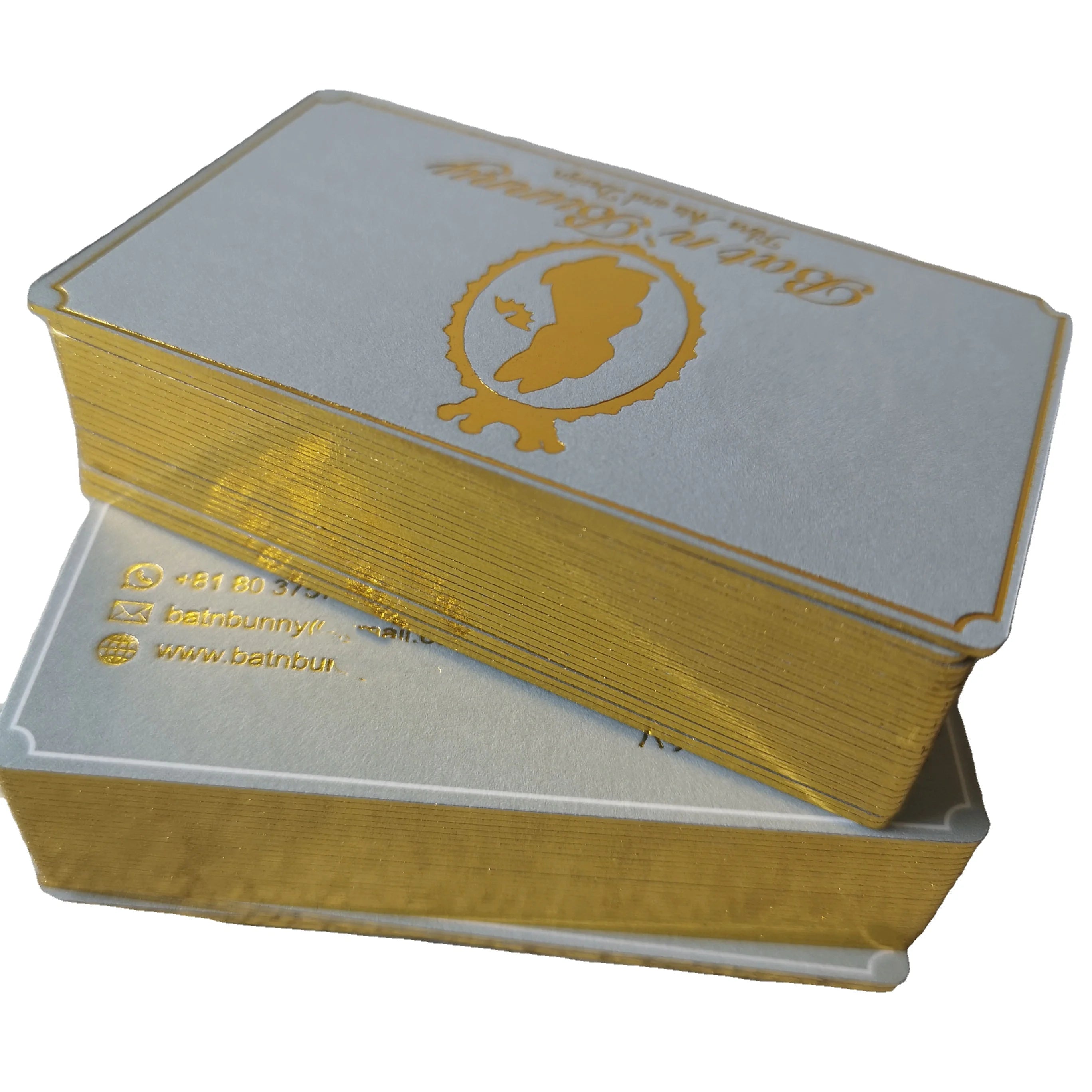 Full CMYK Printing Business Cards with Gold Foil Stamping on Kraft Paper & Offset Paper Custom Size