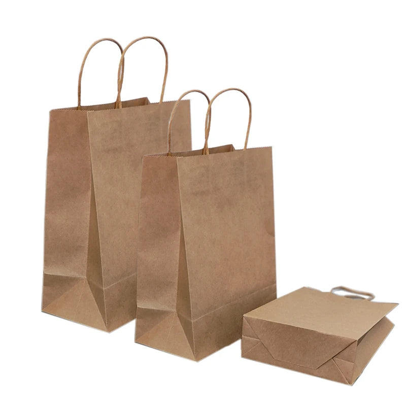 Wholesale Custom Logo  Eco Friendly Brown Shopping Kraft Paper Bag