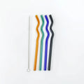 8*200mm Borosilicate Curvy Glass Straws Drink Coffee Milk Tea Straw