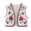V-Neck Sleeveless Embroidered Sleeveless Designer Jacket Ladies Clothes