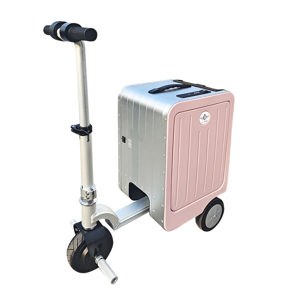Aliotop 20 Inch Electric Scooter Luggage Portable Carry-On Travel Trolley Case with Aluminium Frame Closure
