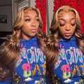 4/27 Highlight Body Wave Lace Frontal Human Hair Wig for Women Transparent Lace Wigs Human Hair Lace Front