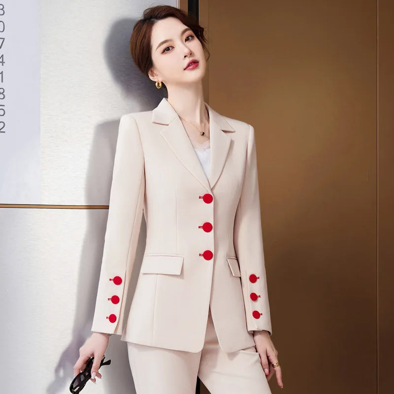 S-4XL Fashionable and Personalized Tailored Suit Set Red Button Suit Jacket+pants Two-piece Set