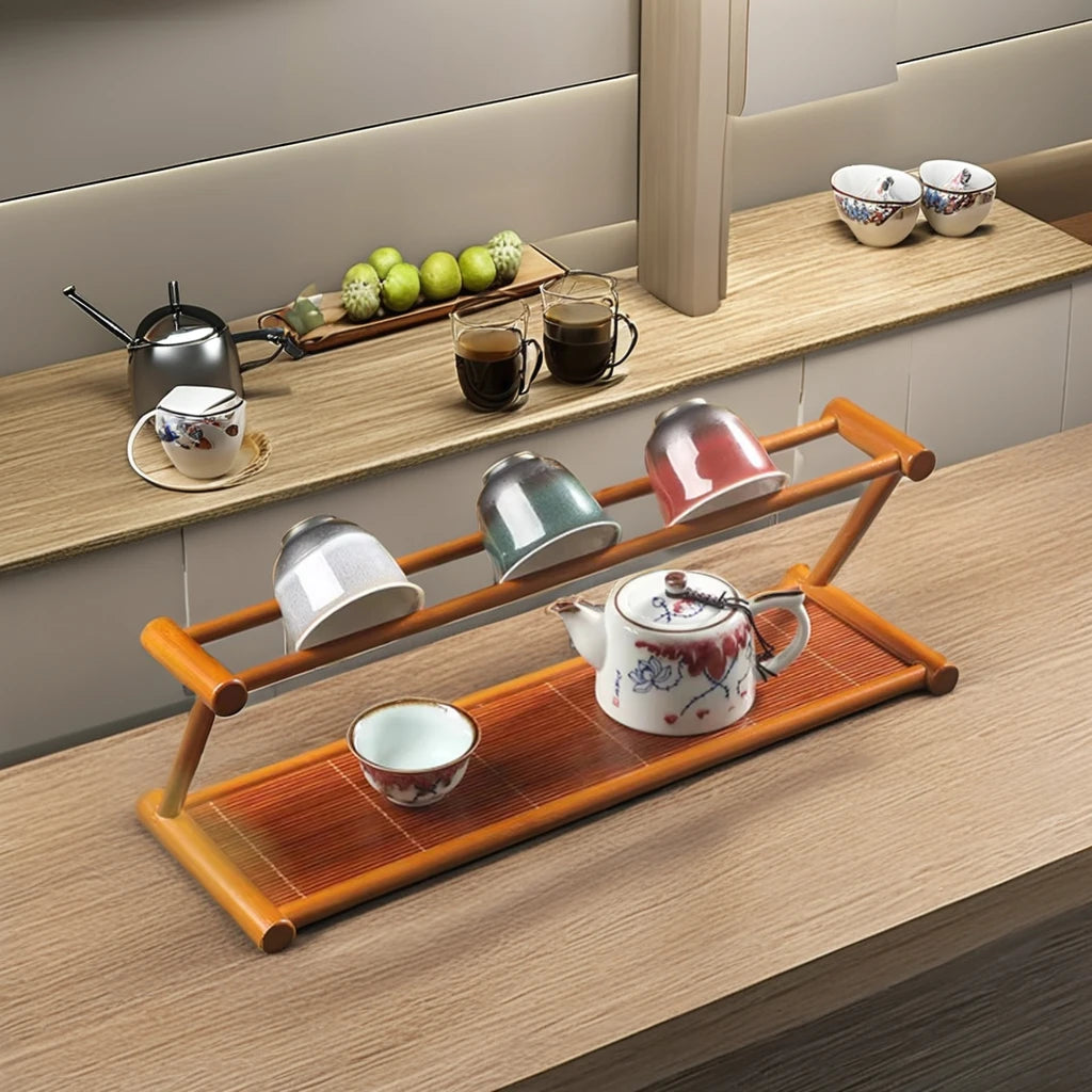 Handmade Sustainable Bamboo Baby Bottle Drying Rack Single Tier Standing Type with Customized Color & Logo for Home Storage