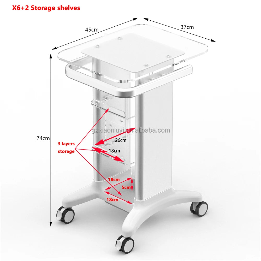 Top One Modern Laser Equipment Trolley Cart Stand Beauty Instrument Beauty Trolly Table Tray Rolling Esteticista Trolley Cart