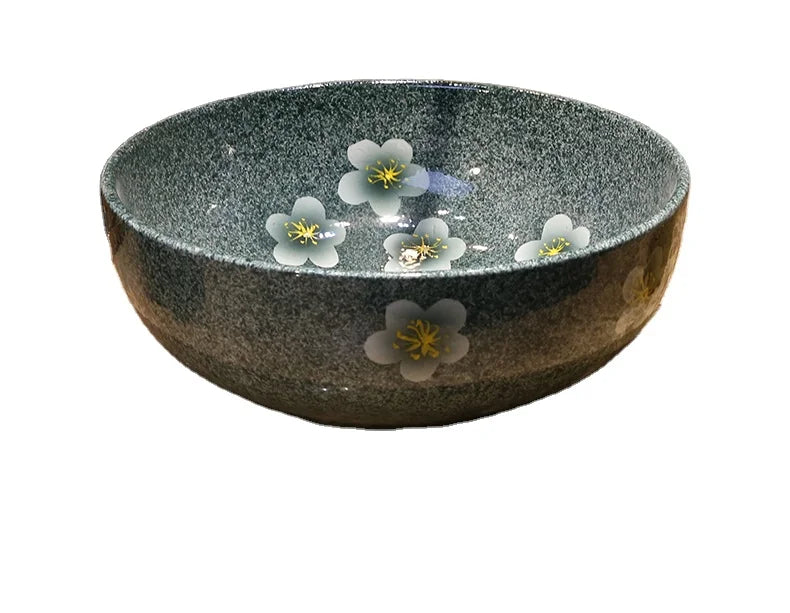 Blue Porcelain Wash Basin Sink Ceramic Art Sinks Counter Top Ceramic Wash Basin Bathroom Sinks Round