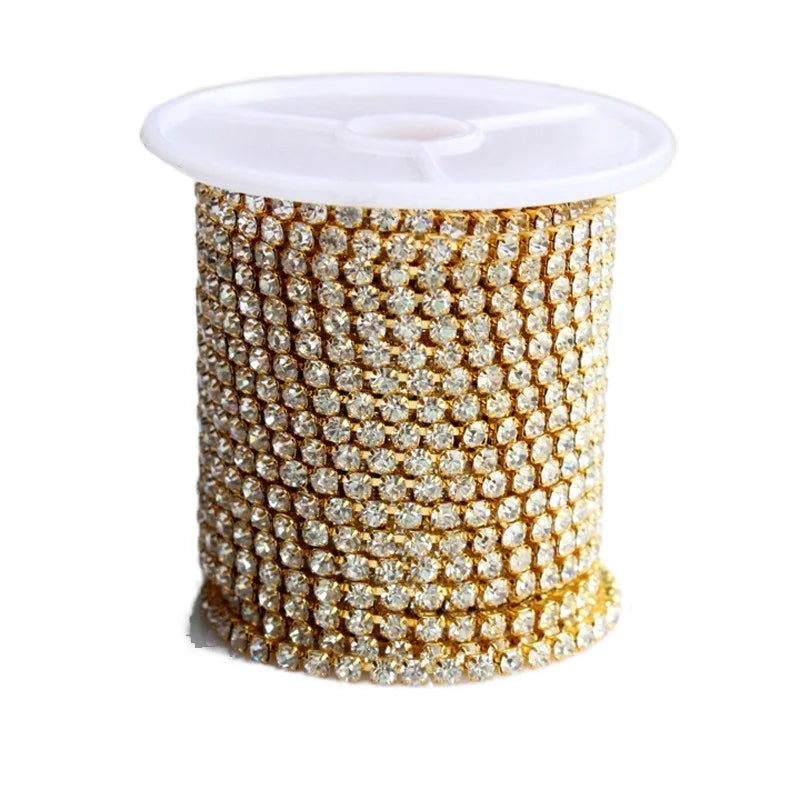 Gold Crystal Diamond Sew-on Cup Versatile Rhinestones Material for Shoes Clothing Luggage Bags Motif Style for Garments Bags