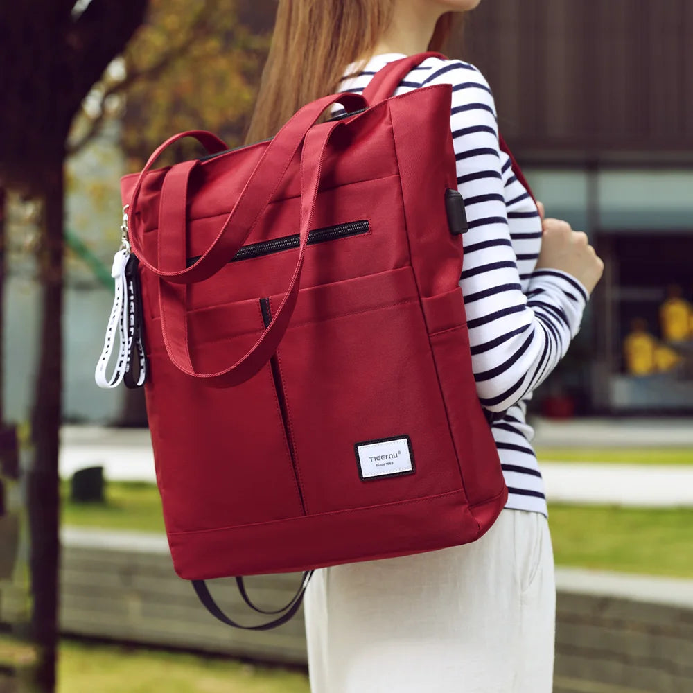 Wholesale Large Capacity Multi-compartment 15.6 Inch Nylon USB Waterproof Lightweight Campus Daily Outing Womens Backpacks