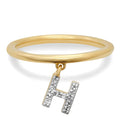 LOZRUNVE 925 Sterling Silver Korean Letter Initial Dangling Stacked Ring for Women