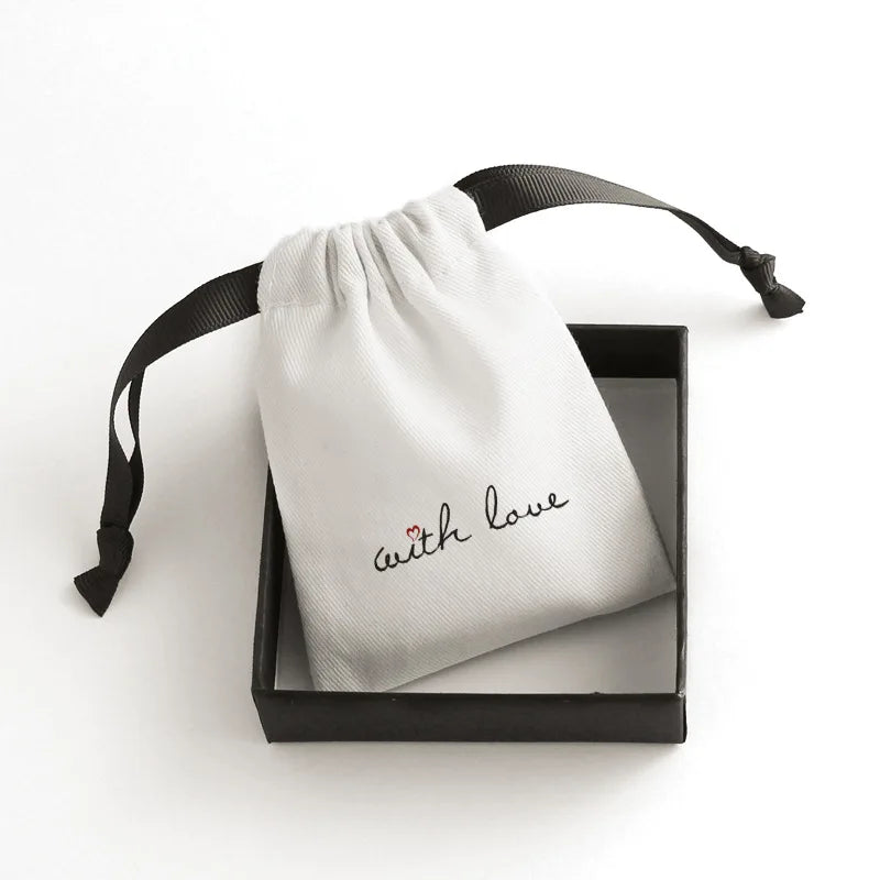 Wholesale Custom Logo Storage Drawstring Gift Bag Cotton Canvas and Polyester Striped Pattern Dustproof for Jewelry