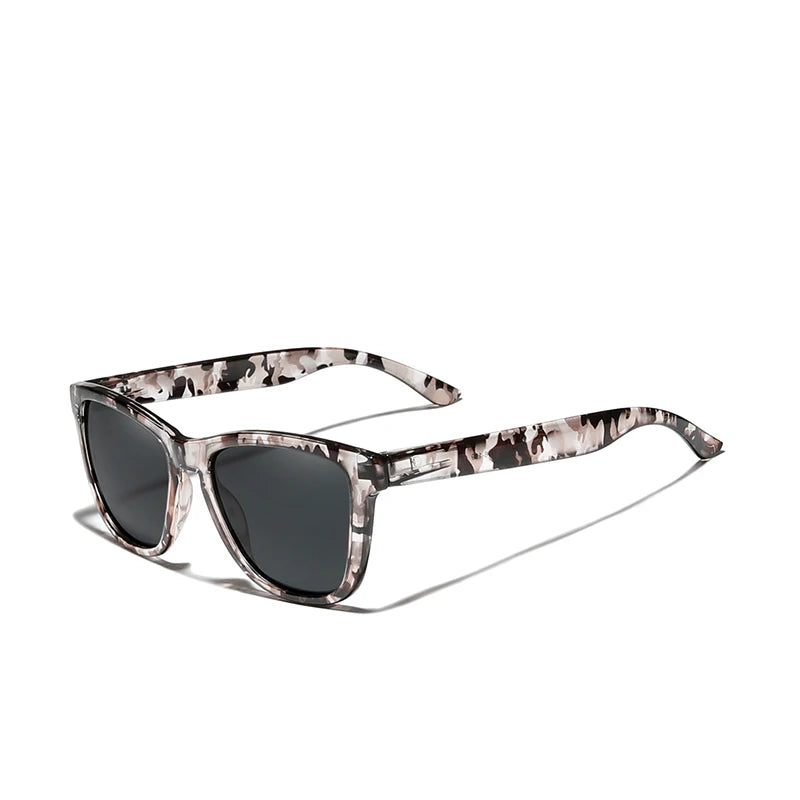 For TR90 Anti-Radiation Full Rim Square Sunglasses Men Women Ultralight Leopard Print Frame Polarized Polycarbonate Lenses