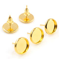 20pcs/lot High Quality Copper Material 8/10/12mm Earring StudsEarrings Blank/BaseFit 8 10 12mm Cabochonsearring Setting