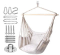 Outdoor 100*130CM Folding Solid Macrame Fabric Hanging Swing Chair with Tassel
