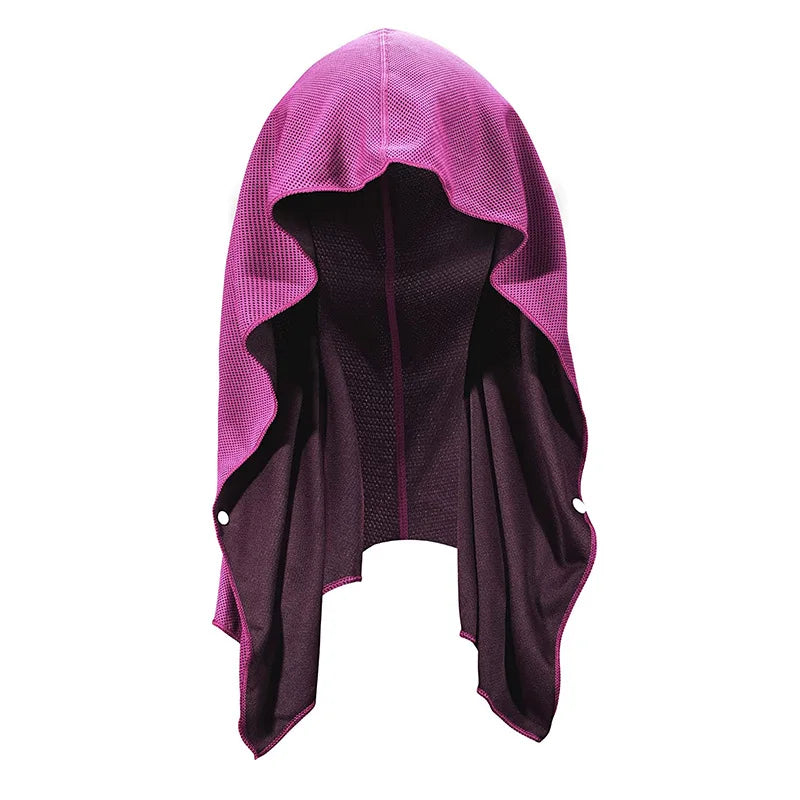 Quick Dry Absorbent Cooling Neck Wrap Hoodie Towel Breathable Outdoor Sun Proof Gym Sport Cooling Hoodie Towel