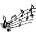 Black Music Notes Metal Wall Art Hanging Decorative Sign with Wall Hanger Metal Crafts