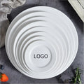 Custom Logo Printed White Porcelain Dinner Plates Round Flat and Dishes Ceramic Plates for Restaurants Cutlery Can Plato