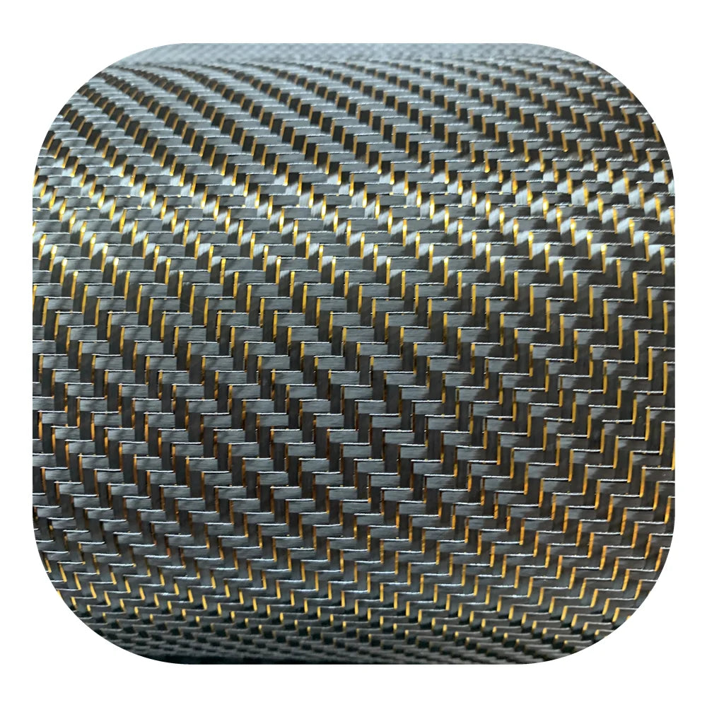 Best Quality Heating 3K Carbon Fibre Reflec Fabric with Silver Thread Golden Blue Twill