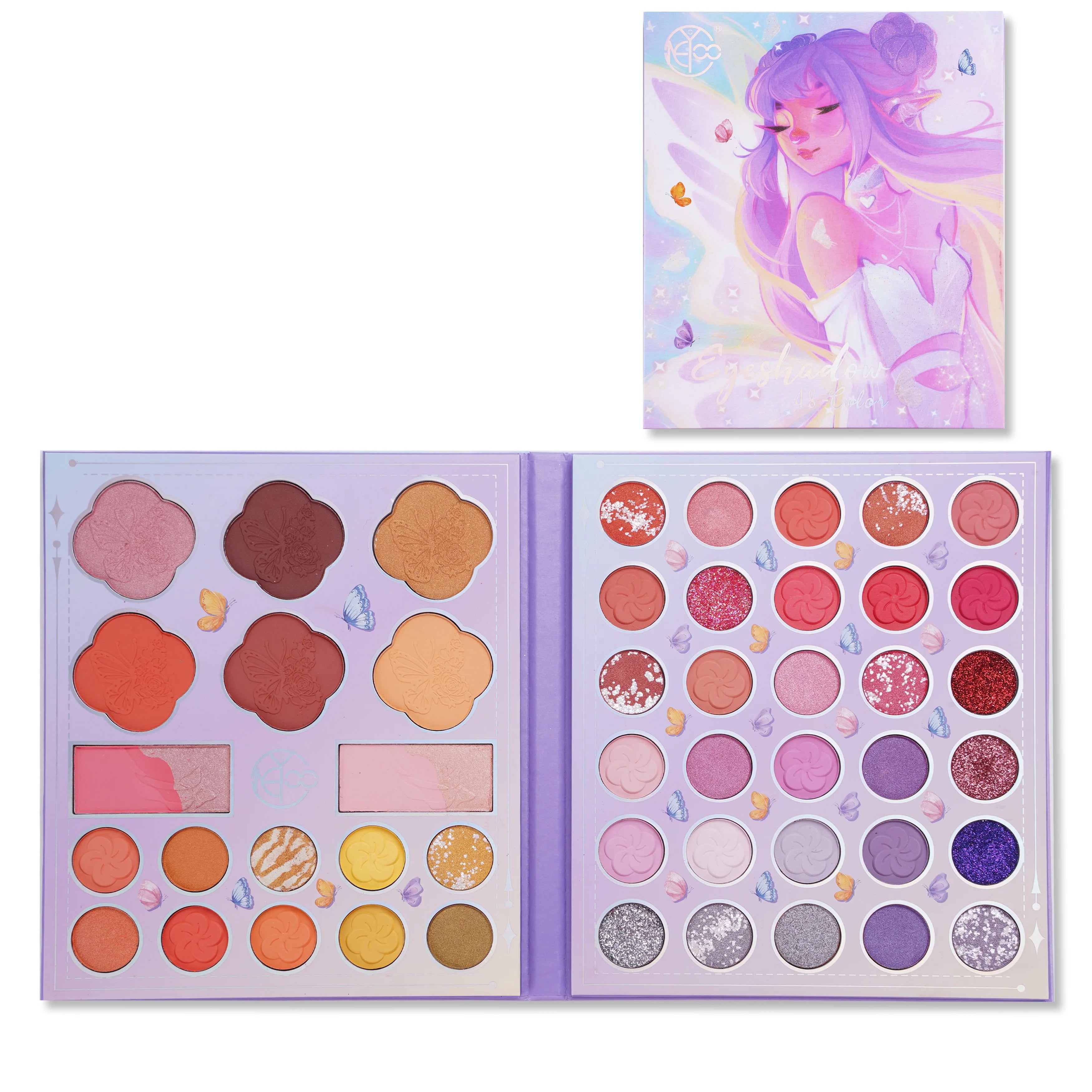 48 Color Eye Shadow Factory Direct Card Captor Sakura Pattern Custom Waterproof High Pigment Pearlescent Matte Large Sequin Gift
