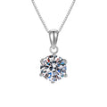 OAHLAN Fashion Jewelry Wholesale Six Claw 1ct VVS1 Round Cut Moissanite 925 Sterling Silver Pendant Necklace for Women Wedding
