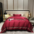 Customizable 100% Cotton Red Flat Bed Sheet king Size Solid Color Adult Duvet Cover Home Textile Bedding Set