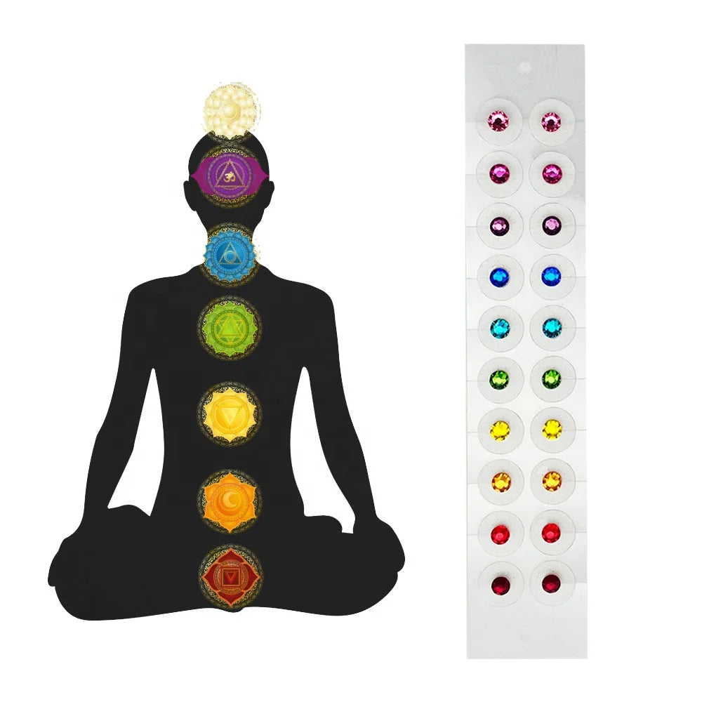 Chakra Colored Auriculotherapy Earseeds Custom Pearls Ear Beads Pellets Seeds 24K Gold Acupressure Ear Seeds Acupuncture Crystal