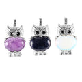 Healing Natural Stone Owls Animal Charm Pendant Wholesale for Necklaces Jewelry