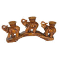 Elephant Candle Holder with Bridge Design Hand Carved Animal Sculpture for Dining Table DecorRomantic Dinner Party Centerpiece